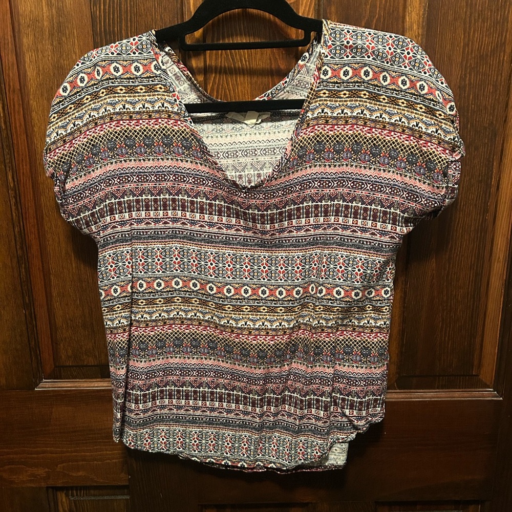 Pink Rose Vibrant Patterned Blouse
